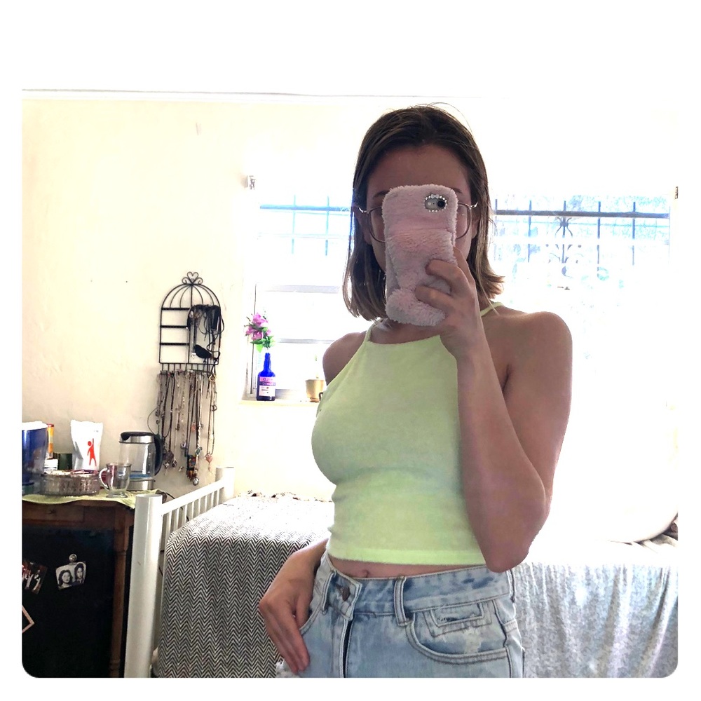 Soft neon green crop top